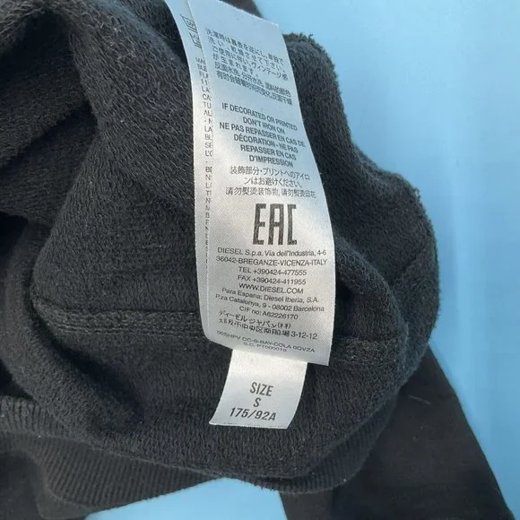 Diesel x Coca Cola Men’s Pullover Black Cotton Blend Ribbed Jumper Sweater Small - Picture 12 of 13